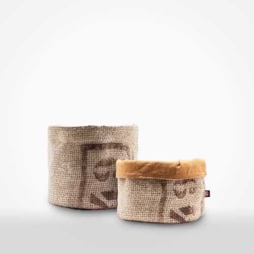 Bread basket by XSProject made from recycled coffee bean sackc